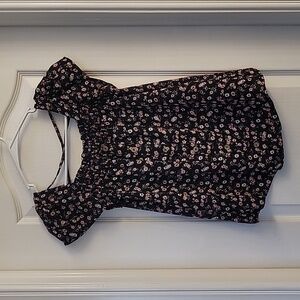 Floral short-sleeve blouse/shirt